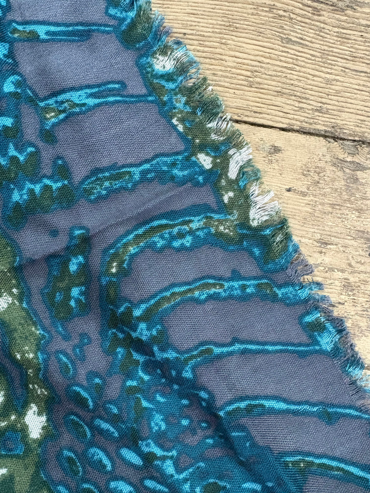 Fine Knit Scarf - Blue