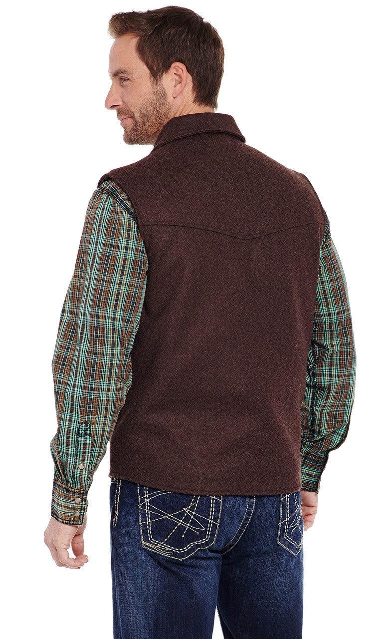 Cripple Creek Wool Melton Vest with Nubuck Leather Trim