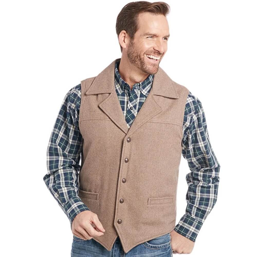 Cripple Creek Wool Melton Snap Front Vest