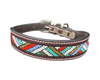 Epic Padded Leather Dog Collar with Beaded Design #D