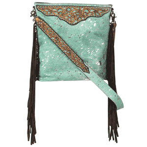 Angel Ranch Acid Wash Cross Body Purse - Turquoise