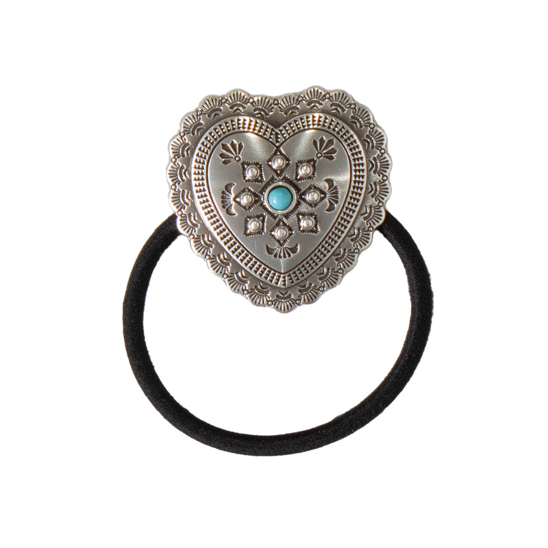 Double S Scarf Slide Heart Turquoise Bead