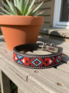 Epic Padded Leather Dog Collar with Beaded Design #H