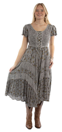 Scully Capsleeve Printed Lace Front Dress