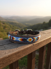 Epic Padded Leather Dog Collar with Beaded Design #I