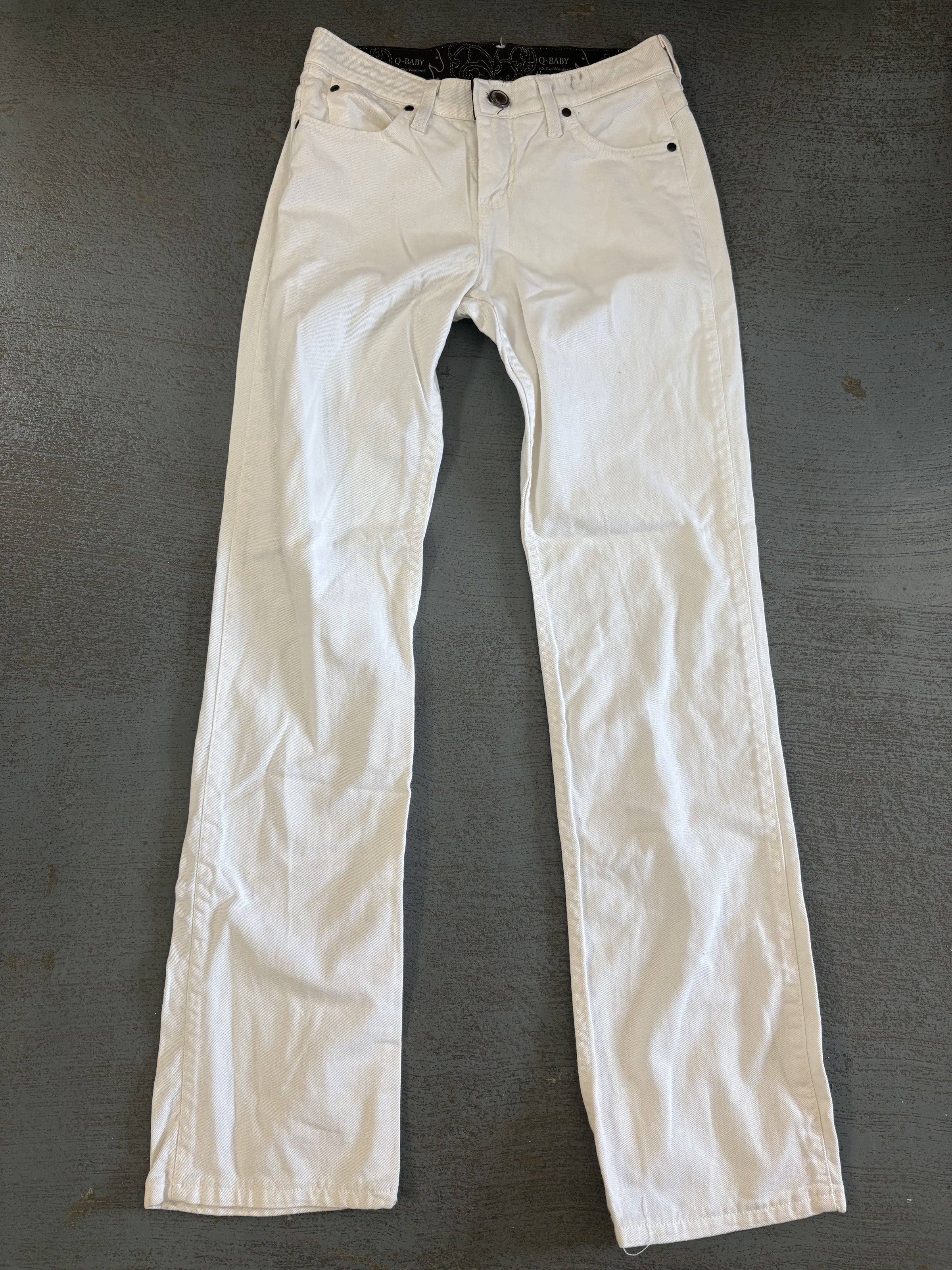 Wrangler Q-Baby No Gap Waistband Jeans-Women’s 3/4x34 White
