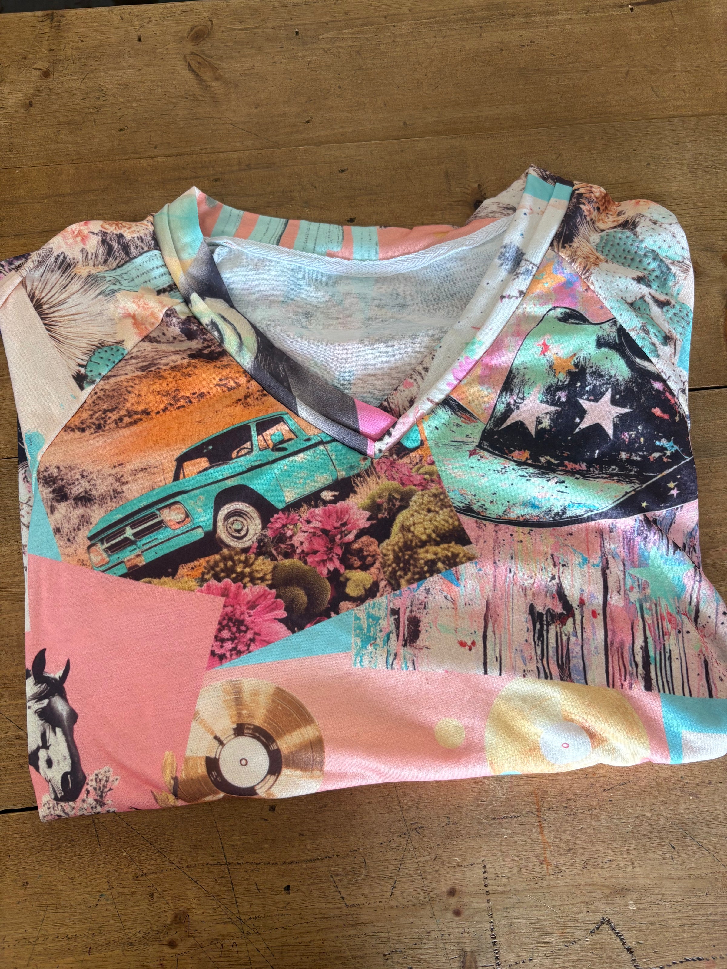 Baha Ranch Desert Cowgirl Print Long Sleeve Shirt