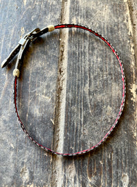 Hat Band - Red/Black with Silver