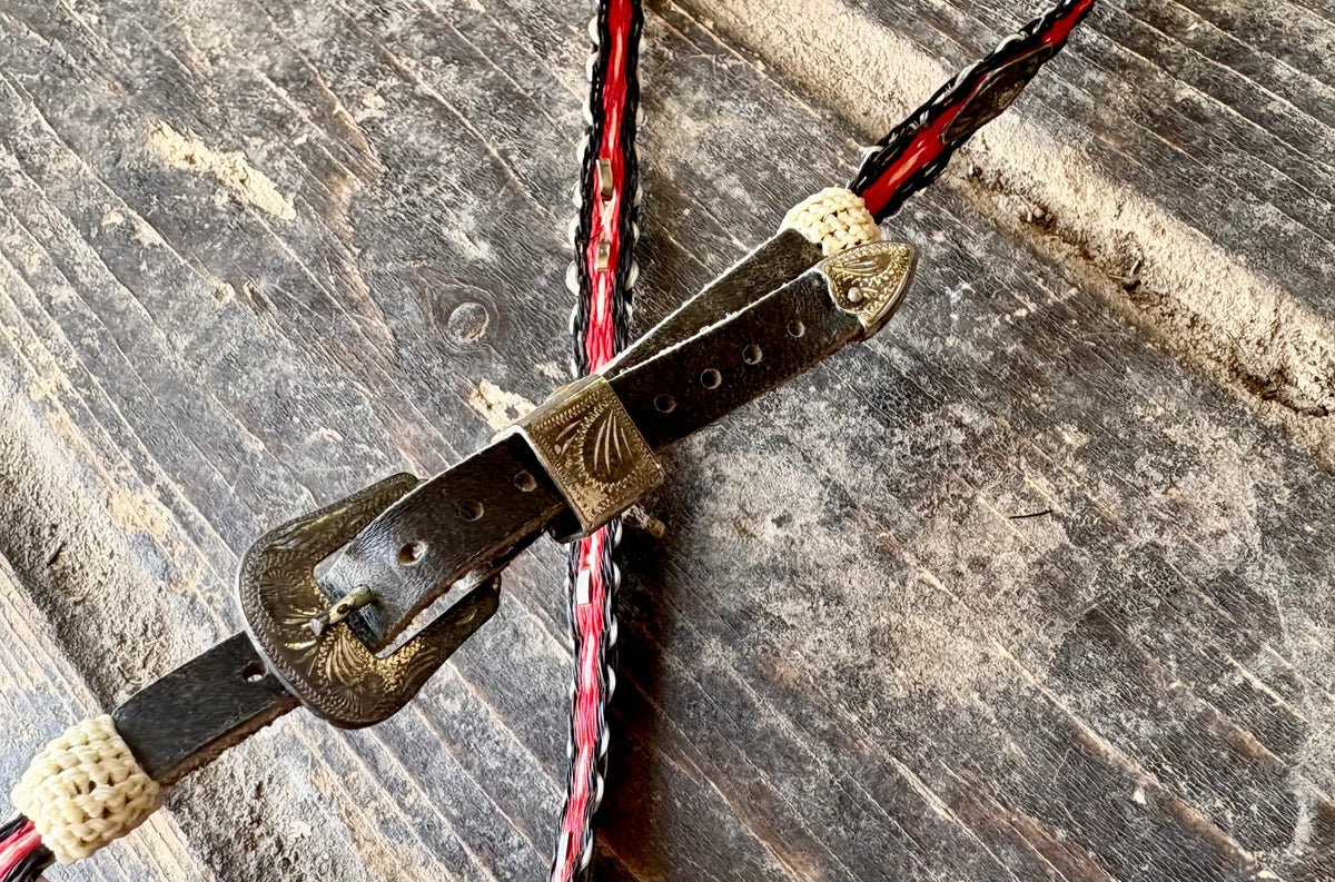 Hat Band - Red/Black with Silver