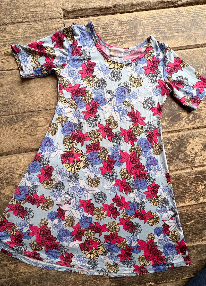 LuLaRoe Adeline Dress - girl's 10 - Floral