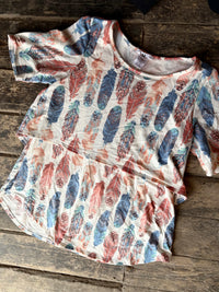 Amelia James Feather Tee - Woman's M