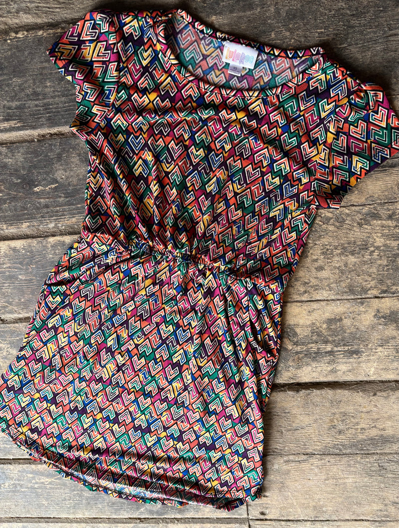 LuLaRoe "Mae" girl's dress - Size 10 geometric