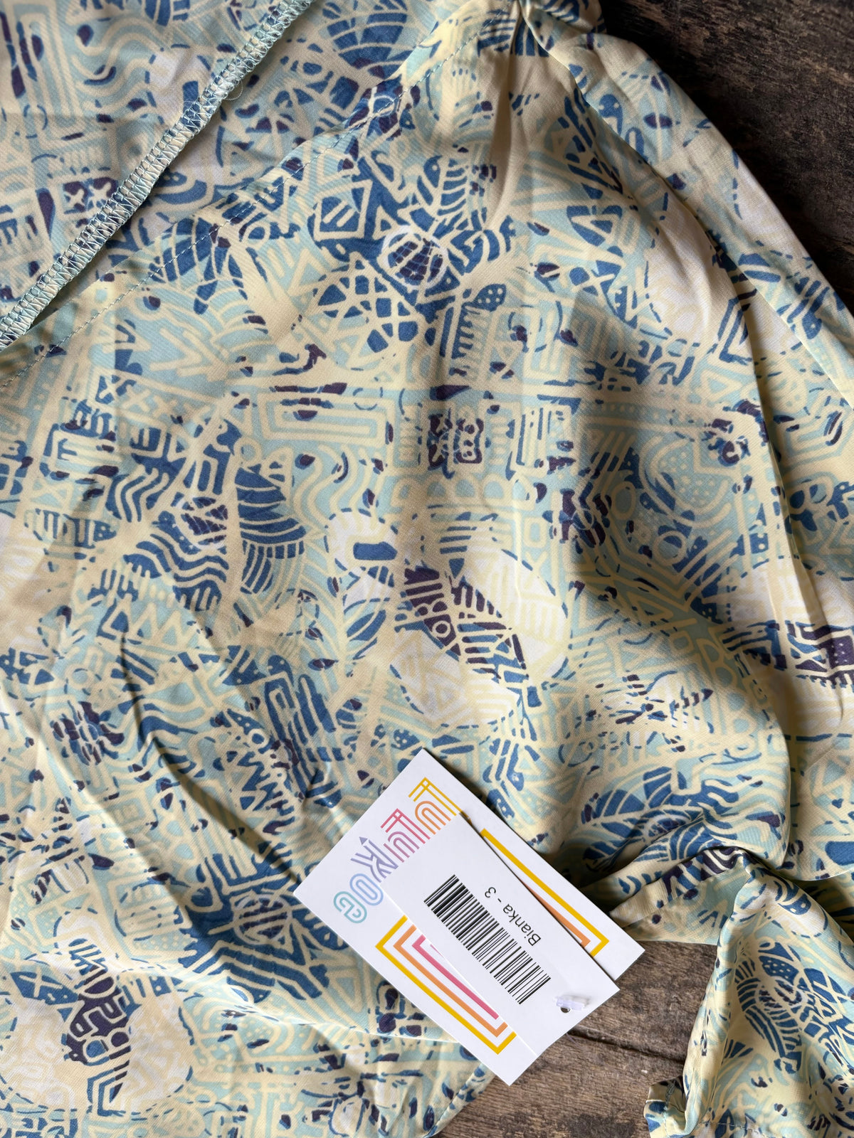 LuLaRoe "Bianca" Cover Up - Green and Yellow (6/8)