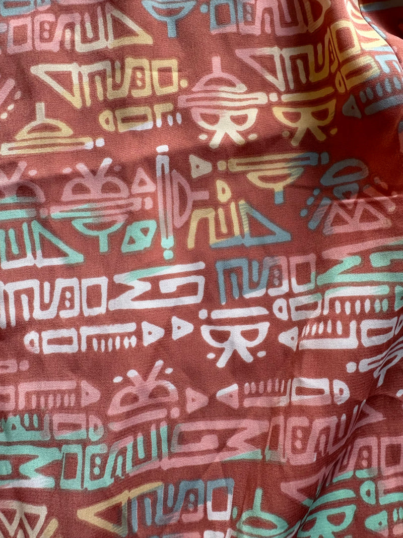 LuLaRoe "Bianca" Cover Up - Orange Aztec (6/8)