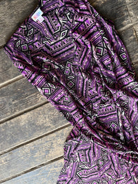 LuLaRoe "Joy" vest - Purple Aztec (6/8)