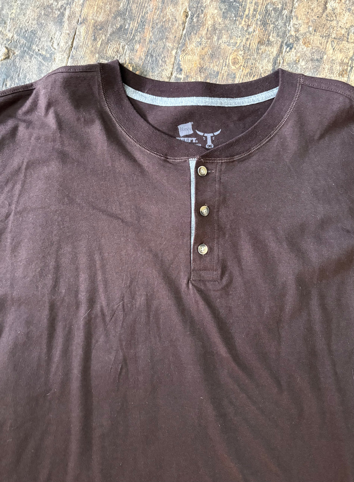 Hanes Beefy Henley - Men's 3XL