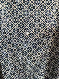 Ladies LS 100% Cotton Poplin Geo Print