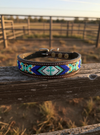 Epic Padded Leather Dog Collar with Beaded Design #J