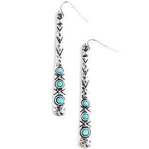 Earring w/Turquoise Stones Silver