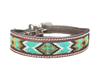 Epic Padded Leather Dog Collar with Beaded Design #K