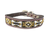 Epic Padded Leather Dog Collar with Beaded Design #L