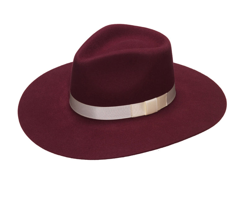 Ladies Pinch Front Burgundy Hat