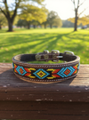 Epic Padded Leather Dog Collar with Beaded Design #M
