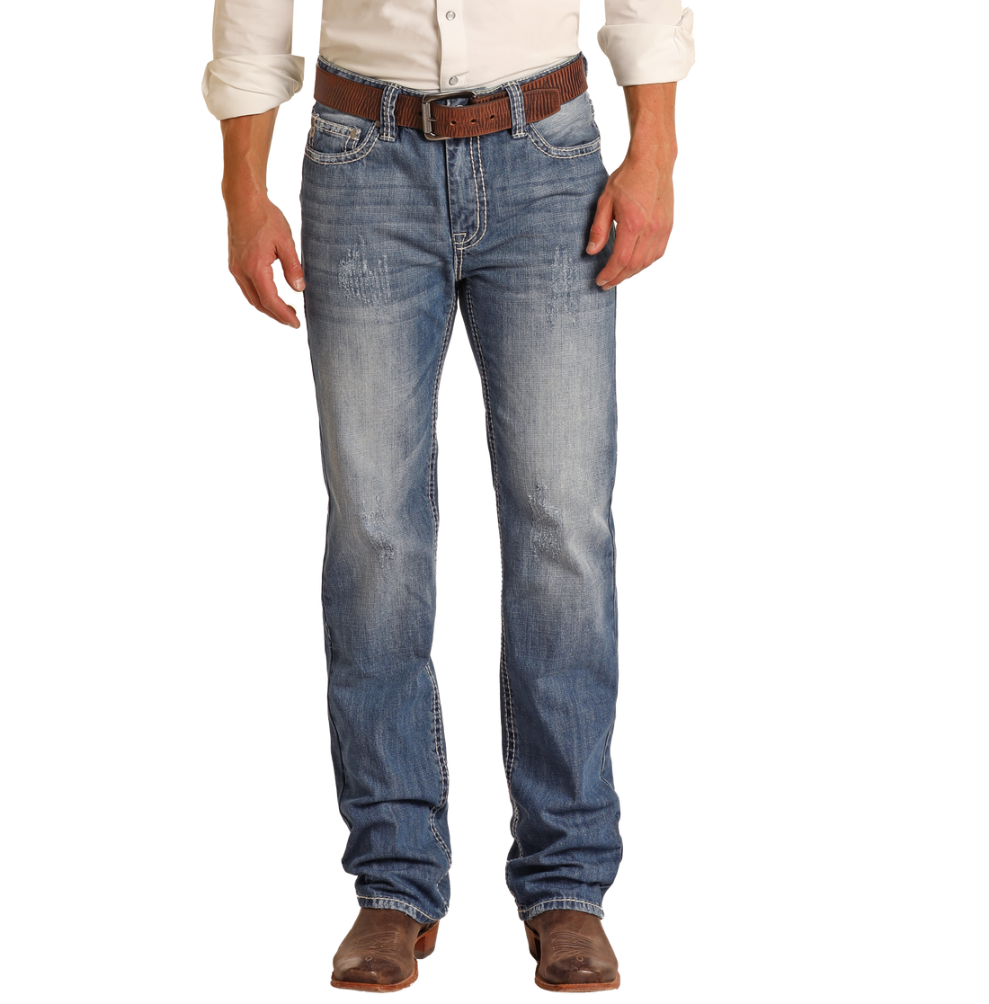 Rock & Roll Denim Relaxed Fit Large V Straight Leg Jeans