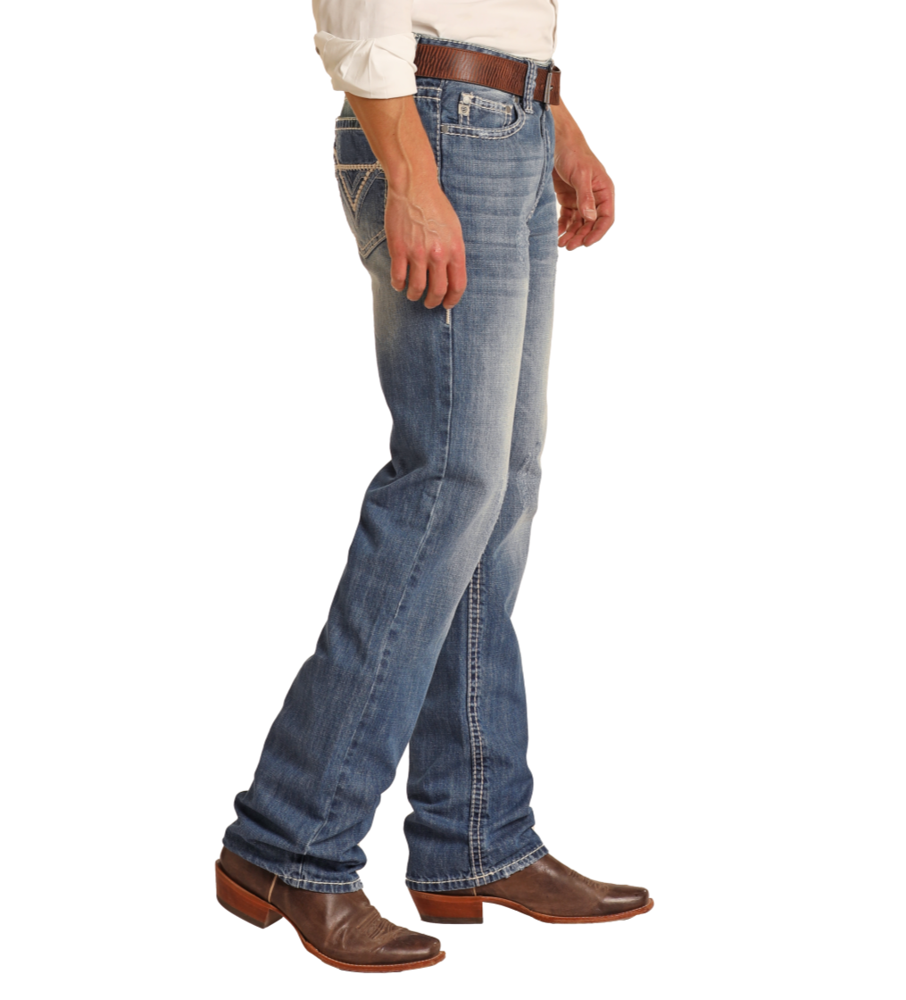 Rock & Roll Denim Relaxed Fit Large V Straight Leg Jeans