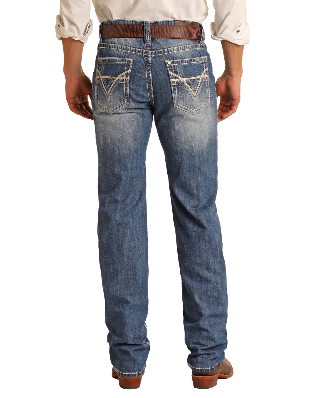 Rock & Roll Denim Relaxed Fit Large V Straight Leg Jeans