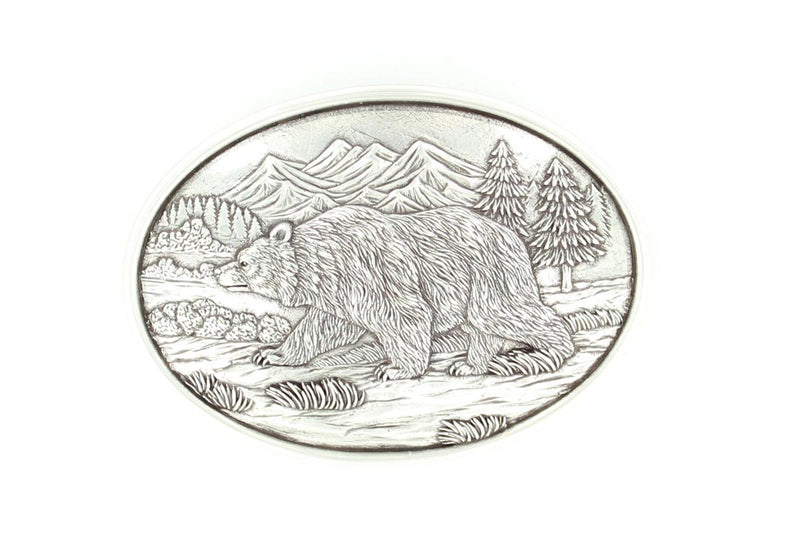 Nocona Mens Oval Grizzly Buckle