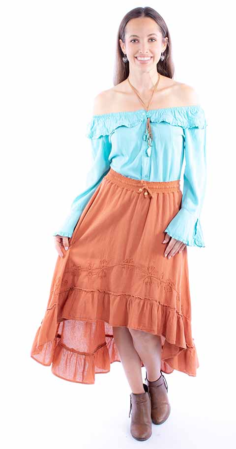 Scully Hi/Lo skirt with ruffle bottom