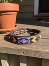 Epic Padded Leather Dog Collar with Beaded Design #R