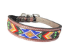 Epic Padded Leather Dog Collar with Beaded Design #R