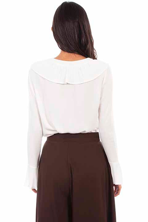 Scully Ruffle Lace Up Top