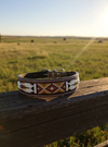Epic Padded Leather Dog Collar with Beaded Design #S