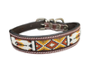 Epic Padded Leather Dog Collar with Beaded Design #S