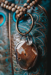 Agate Necklace - Natural Beeding color