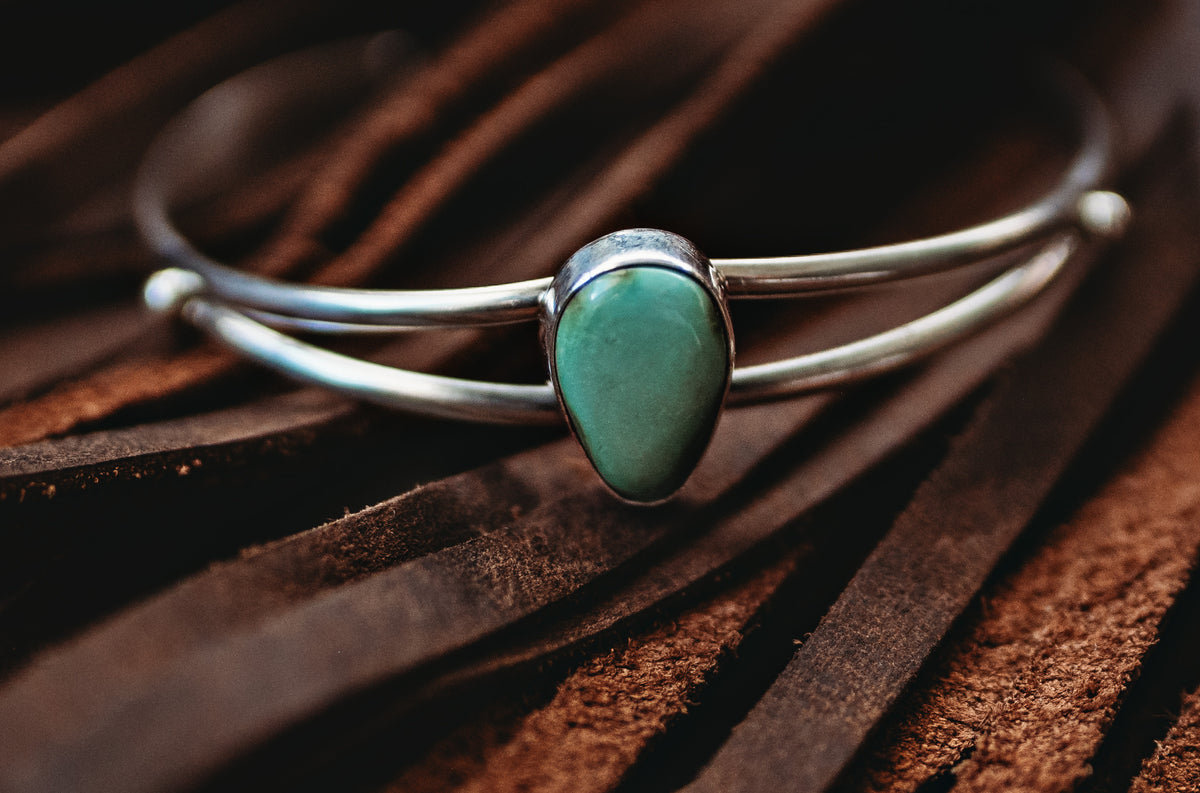 Teardrop Turquoise Wrist Cuff