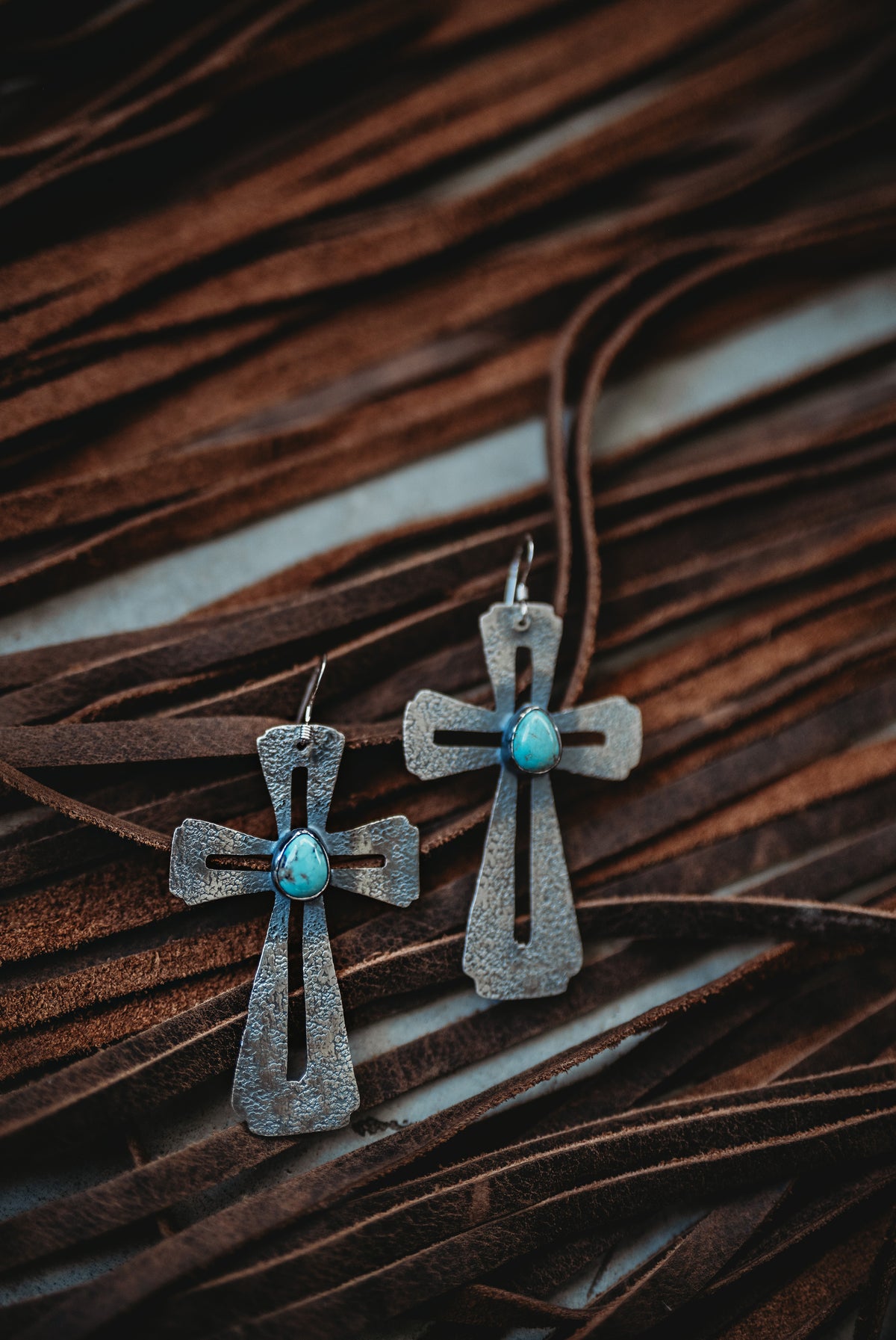 Cross Turquoise Earrings