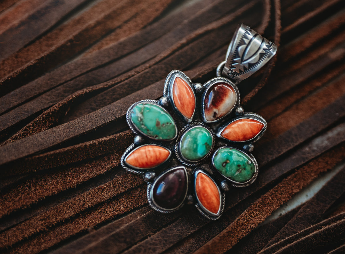 Turquoise Flower Pendant