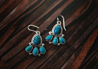 Turquoise Four Stone Earrings