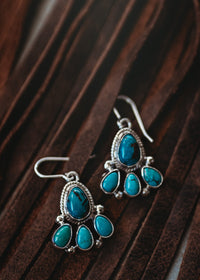 Turquoise Four Stone Earrings
