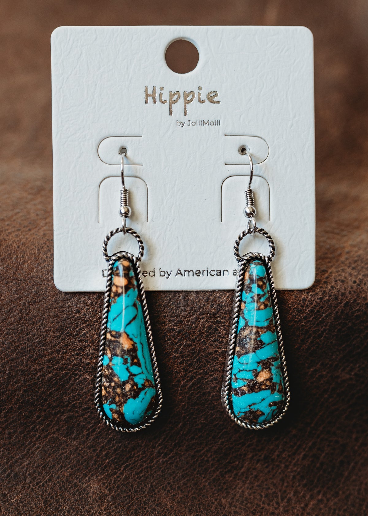 Teardrop Mock Turquoise Earrings