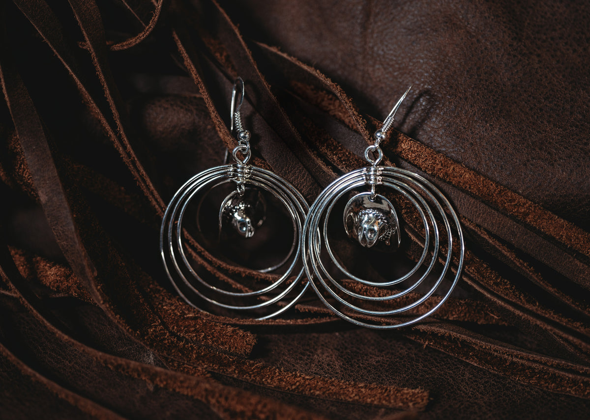 Sterling Silver Cowboy Hat Swirl Earrings