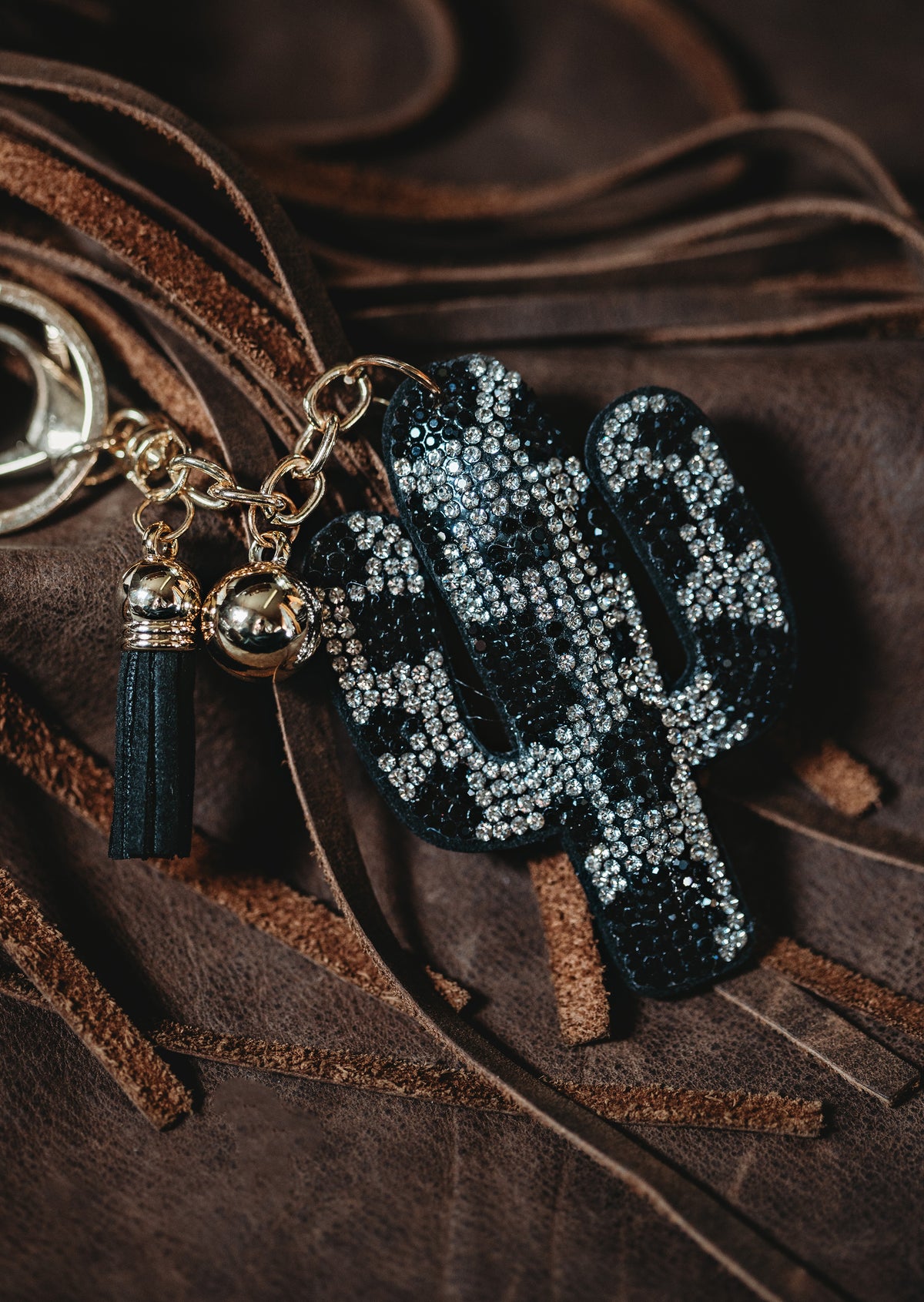 Cactus Keychain - Black/White