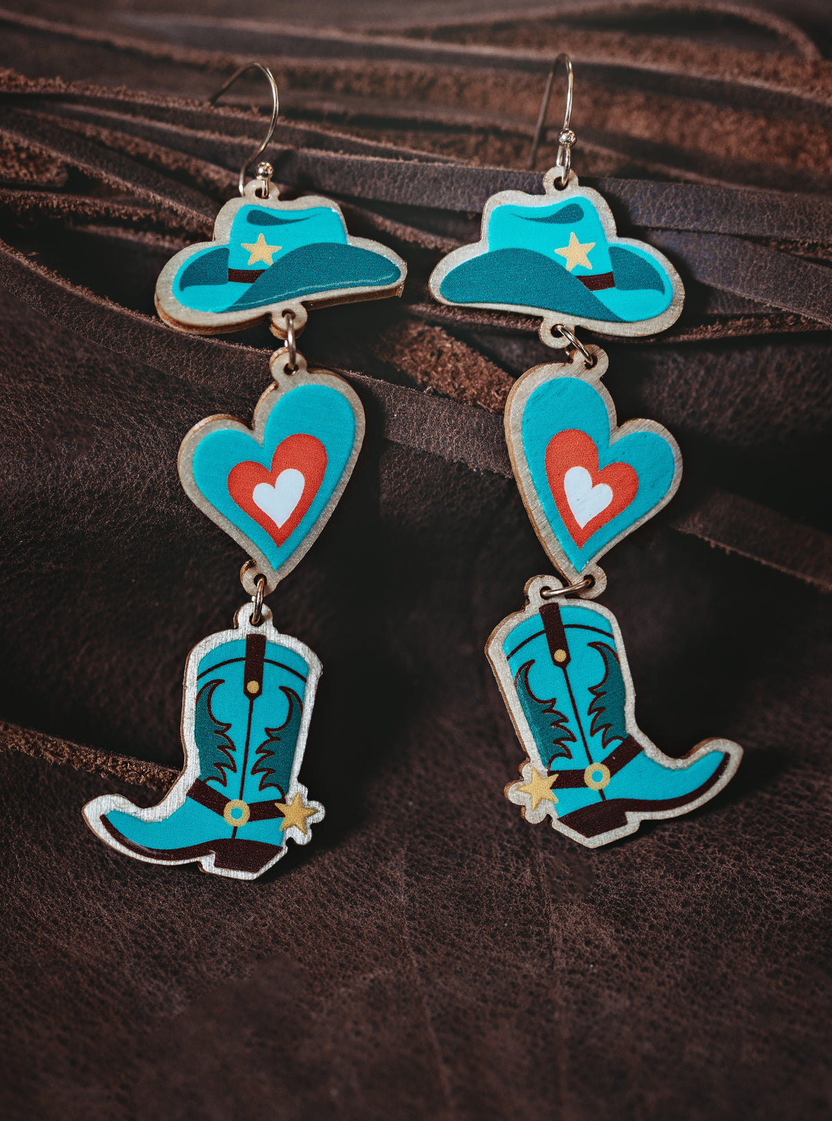 Dangle Hat/Heart/Boots Earrings