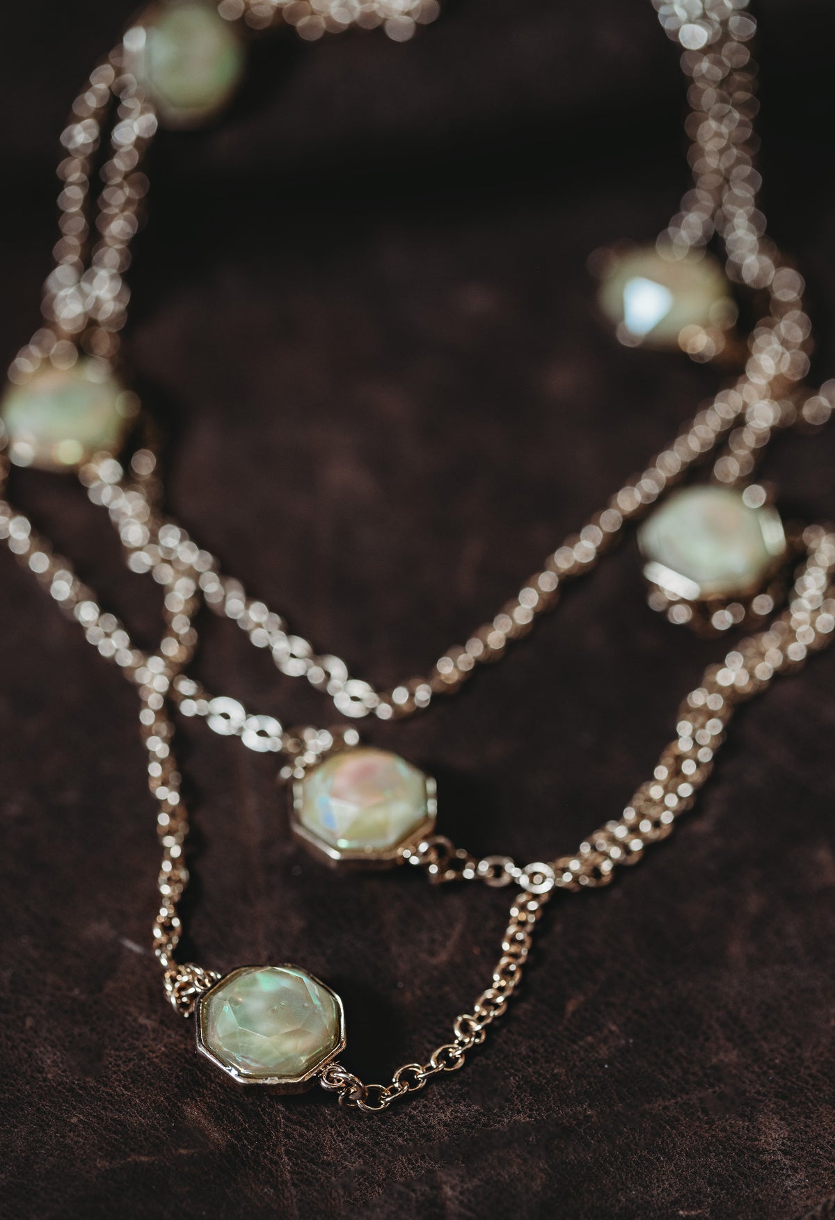 Chunky Three Strand Beaded Necklace
