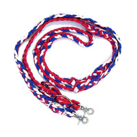 Braided Barrel / Roping Reins 8 ft, 2 Nickel Plated Scissor Snaps, Multi Tone Colors