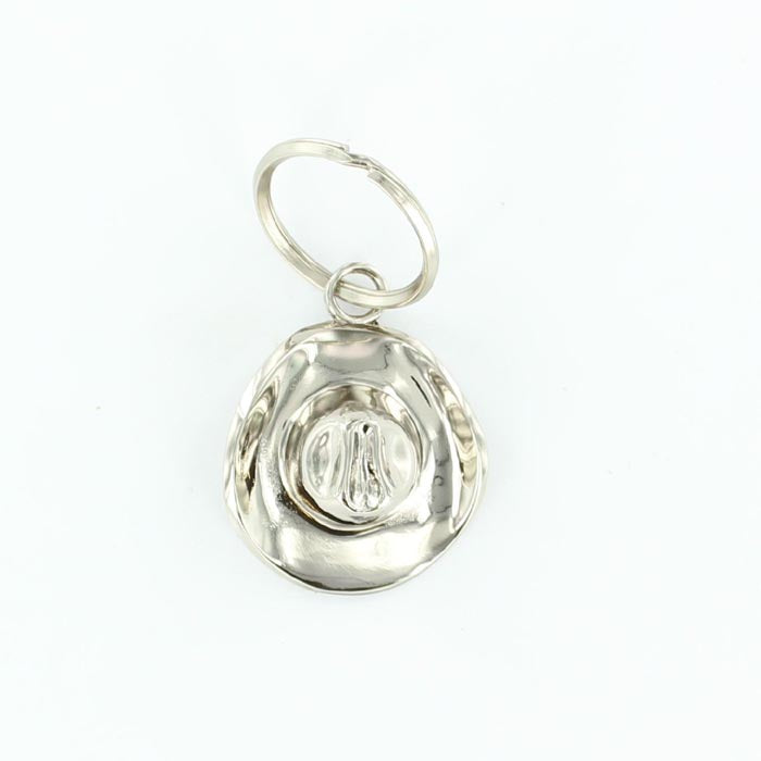 Silver Cowboy Hat Keychain